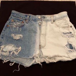 vintage Levi 501 distressed shorts
